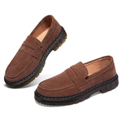 Women's Suede Penny Loafers Slip-On Casual Moccasins for Work